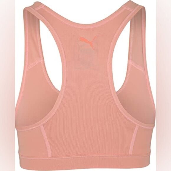 PUMA 4Keeps Sports Bra Cropped Tank Top Peach Bud Medium support Racerback XS - Picture 12 of 13